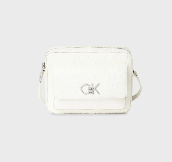 CALVIN KLEIN RELOCK 카메라 백 WFLAP EMB MN MARSHMALLOW